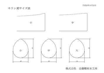 キリン鳶サイズ表